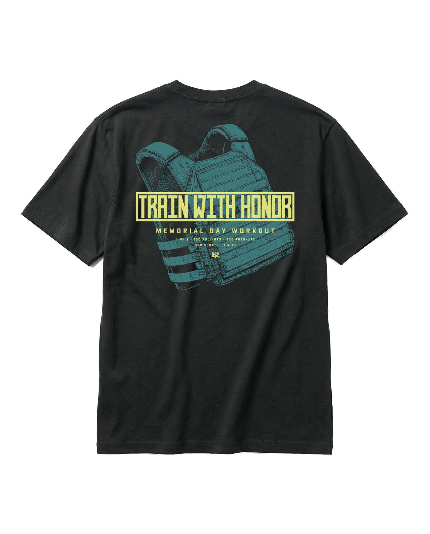 Train With Honor T-Shirt Black - Back