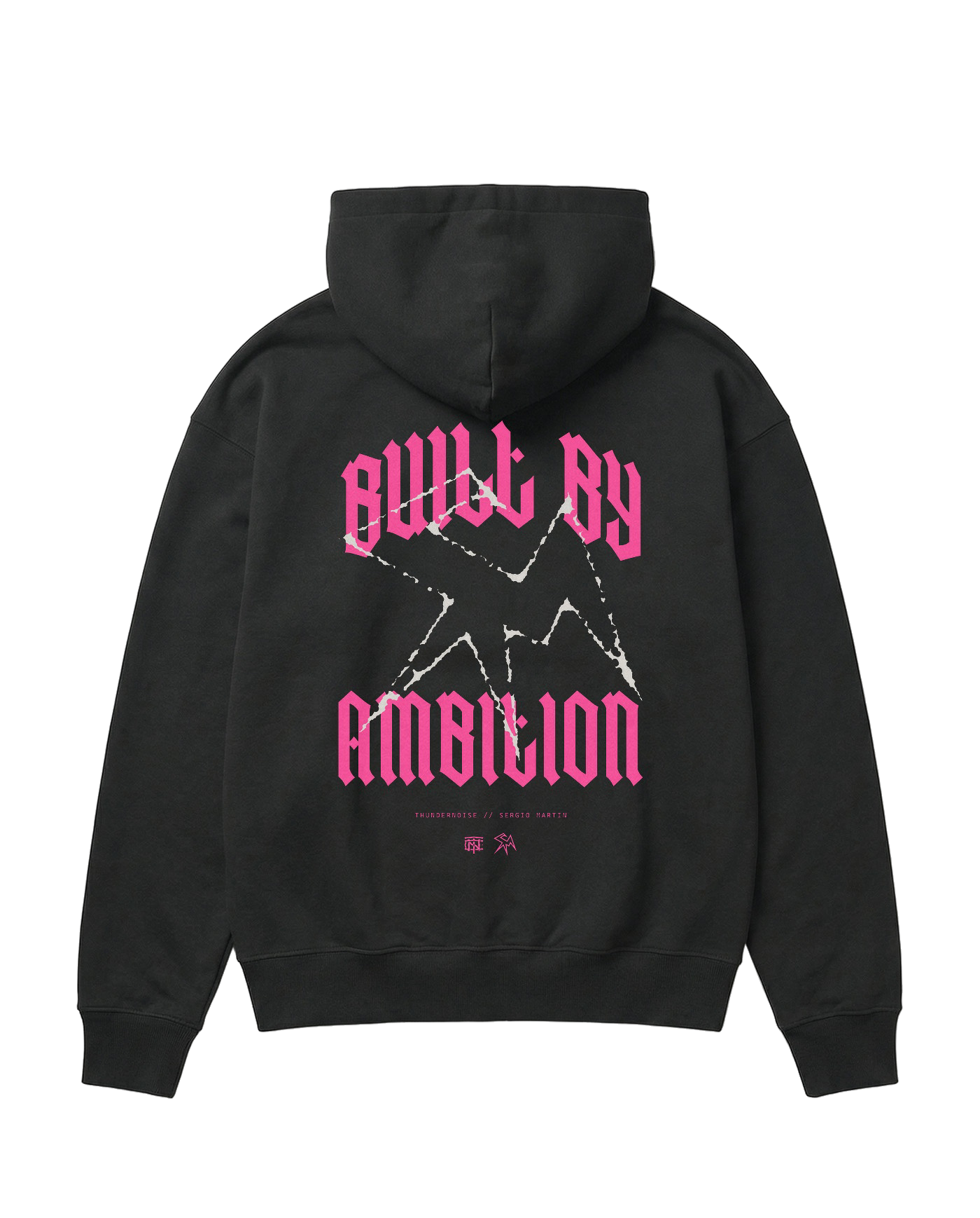 Thundernoise x Sergio Martín Miami Edition Oversize Hoodie Black - back BUILT BY AMBITION graphic — Vue 1
