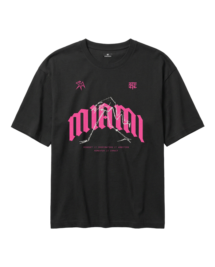 Thundernoise x Sergio Martín Miami Edition Oversize T-Shirt Black - front MIAMI graphic