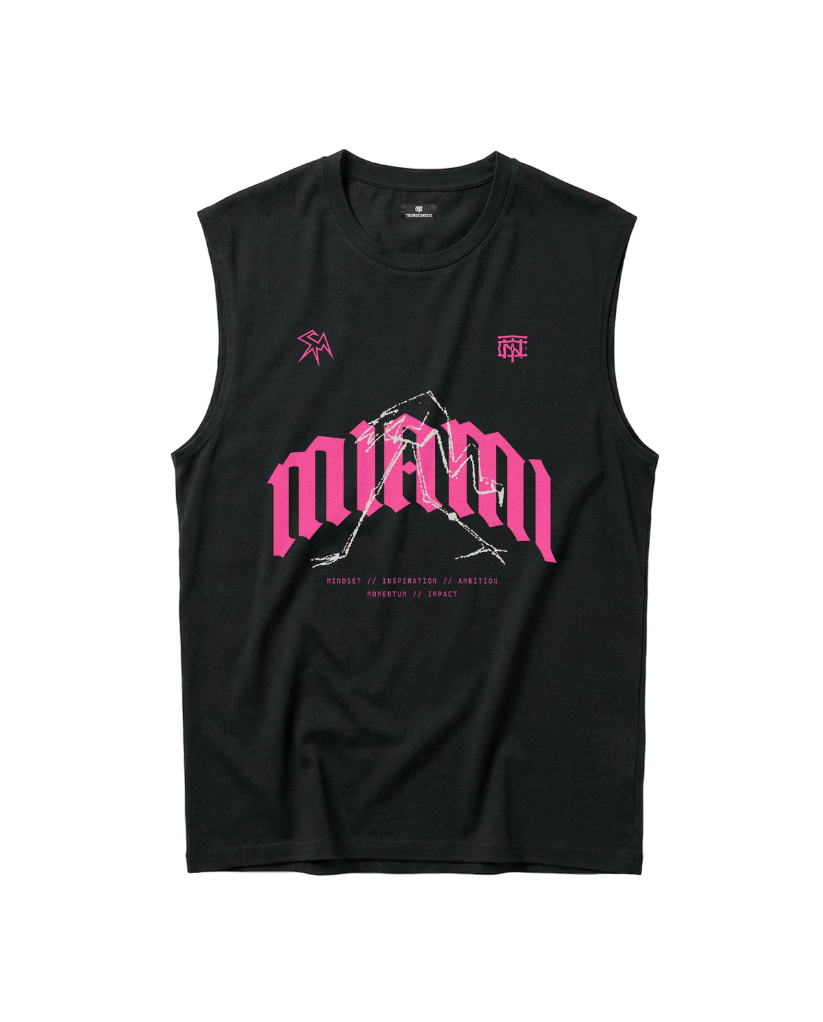 Thundernoise x Sergio Martín Miami Edition Tank Top Black - front MIAMI graphic — Vue 2
