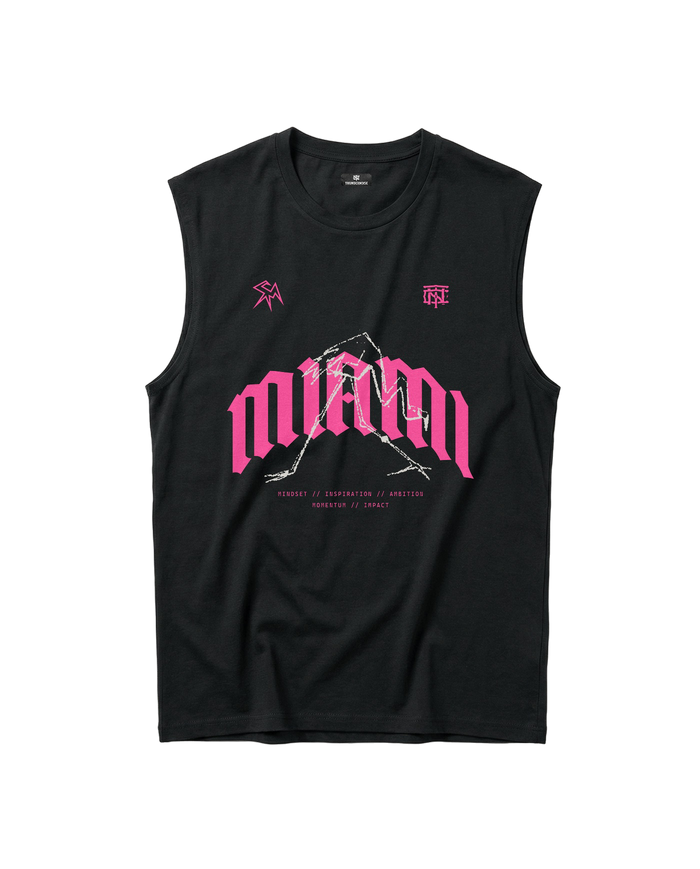 Thundernoise x Sergio Martín Miami Edition Tank Top Black - front MIAMI graphic