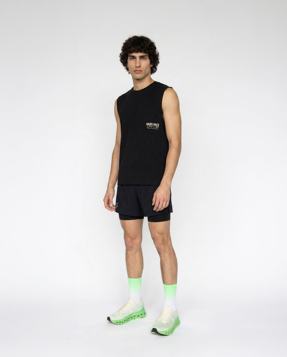 Hard Pace Run Club Tank Top - Black — Vista 2
