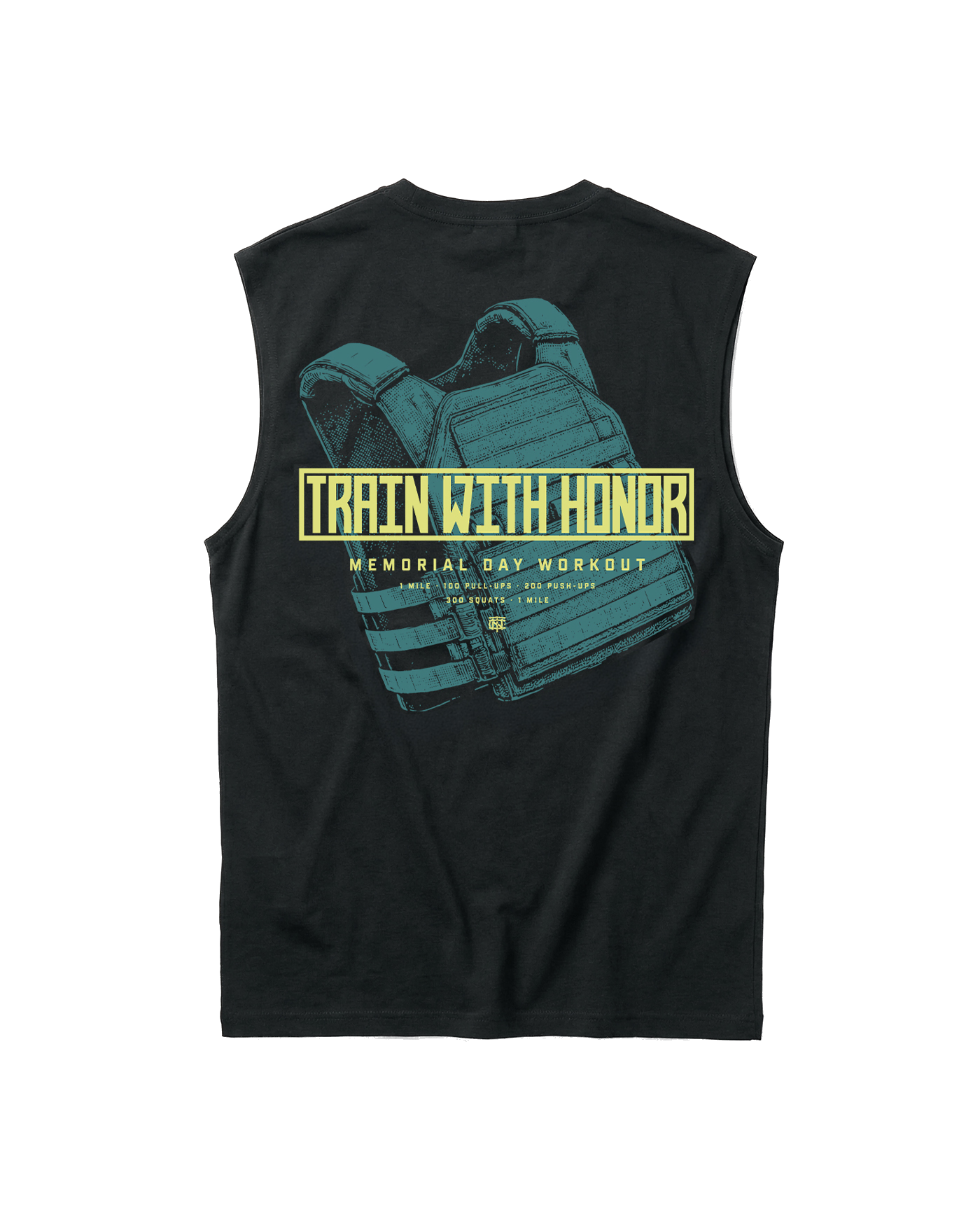 Train With Honor Tank Top Black - Back — Ansicht 1
