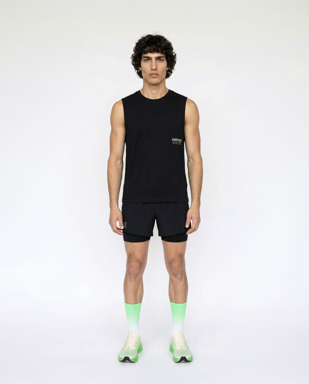 Hard Pace Run Club Tank Top - Black — Vista 4
