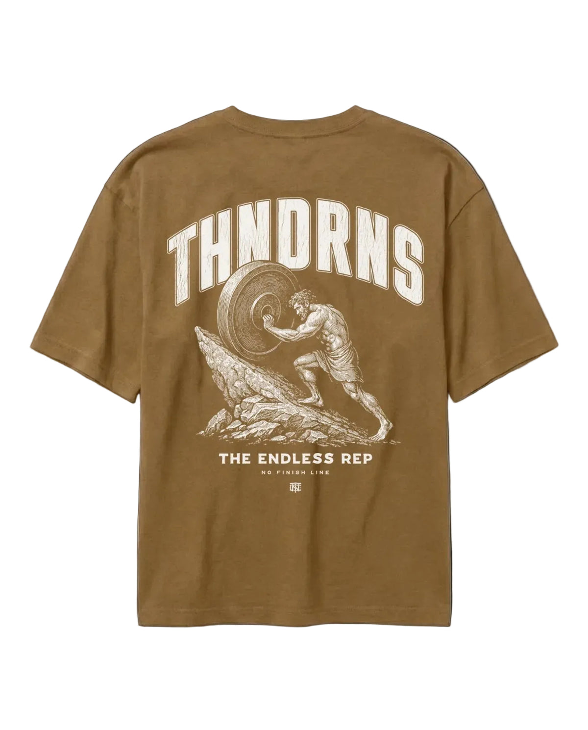 Sisyphus Relaxed Tee Brown - Mockup Back — Vista 1
