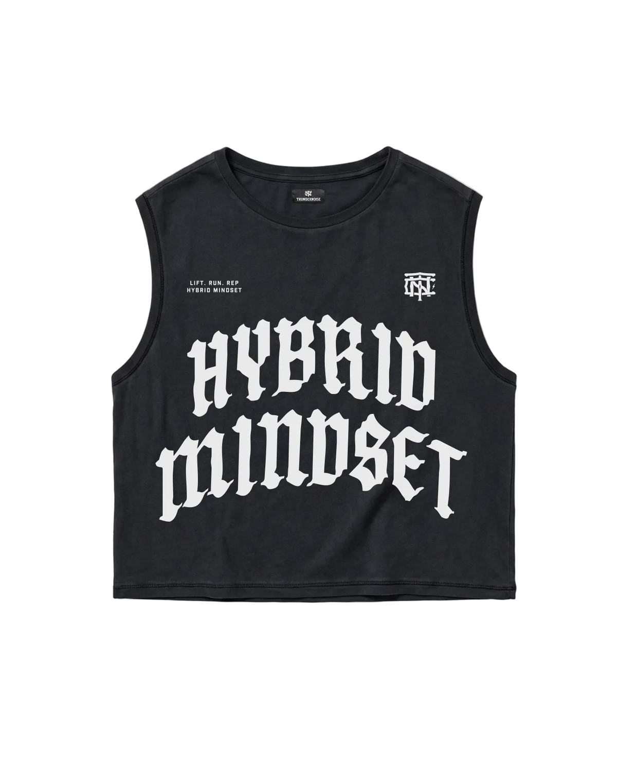 Hybrid Mindset Cropped Tank Top - Black — View 1
