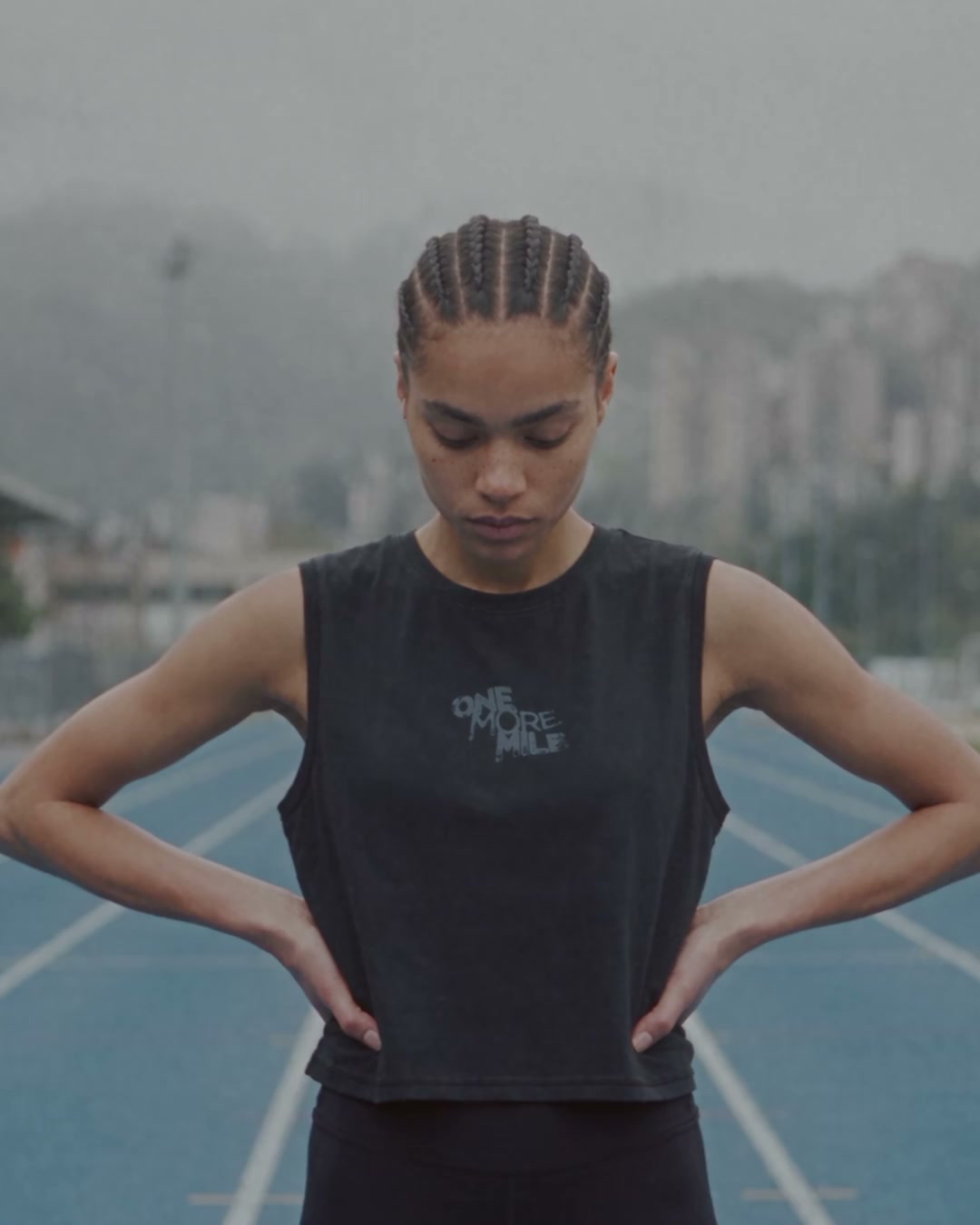 One More Mile · Cropped Tank Black