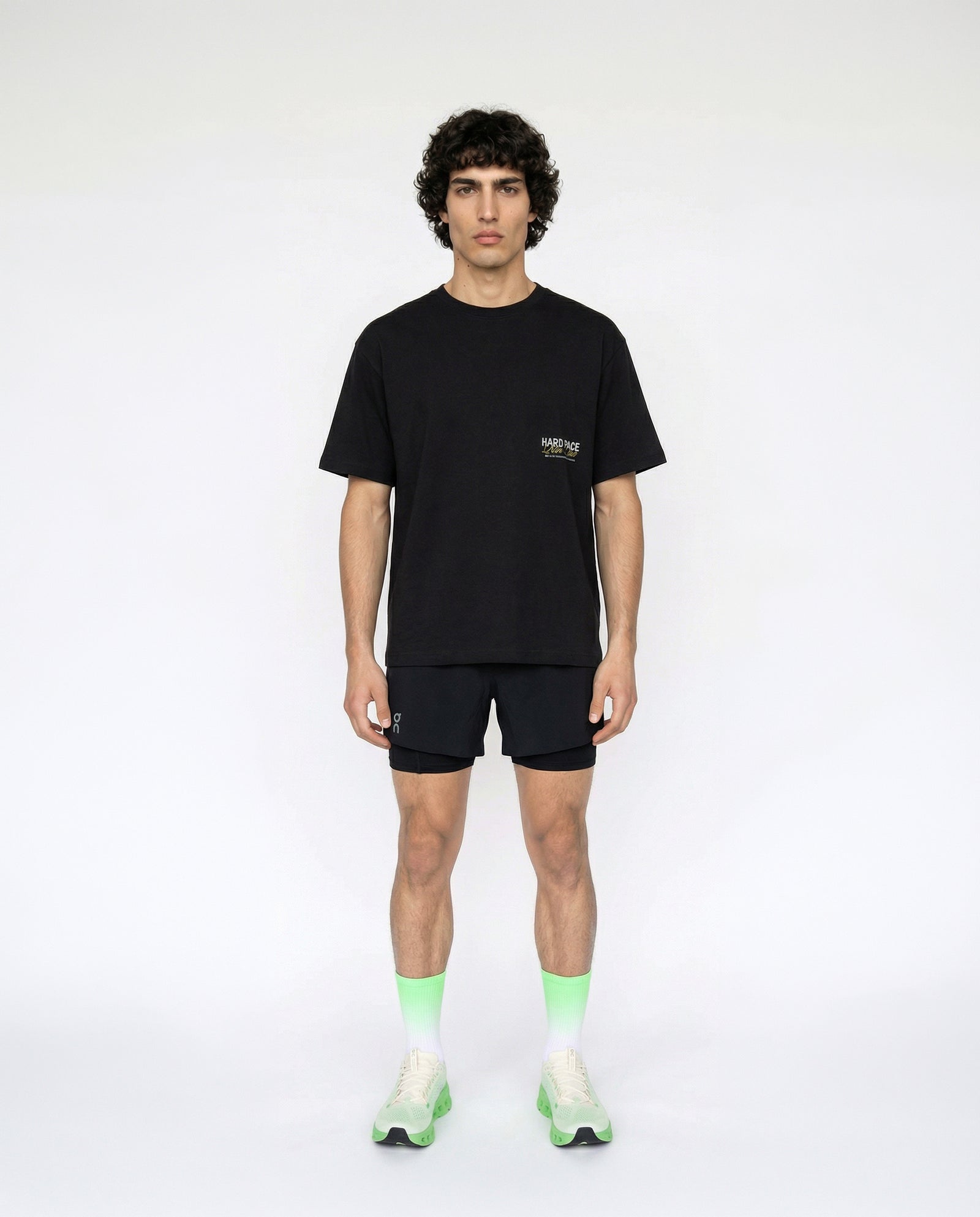 Hard Pace Run Club Relaxed Tee - Black — View 2
