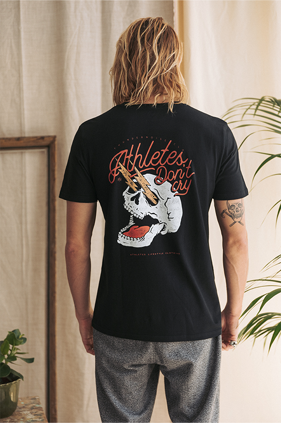 Athletes Don't Cry - T-Shirt - Black — Vista 1
