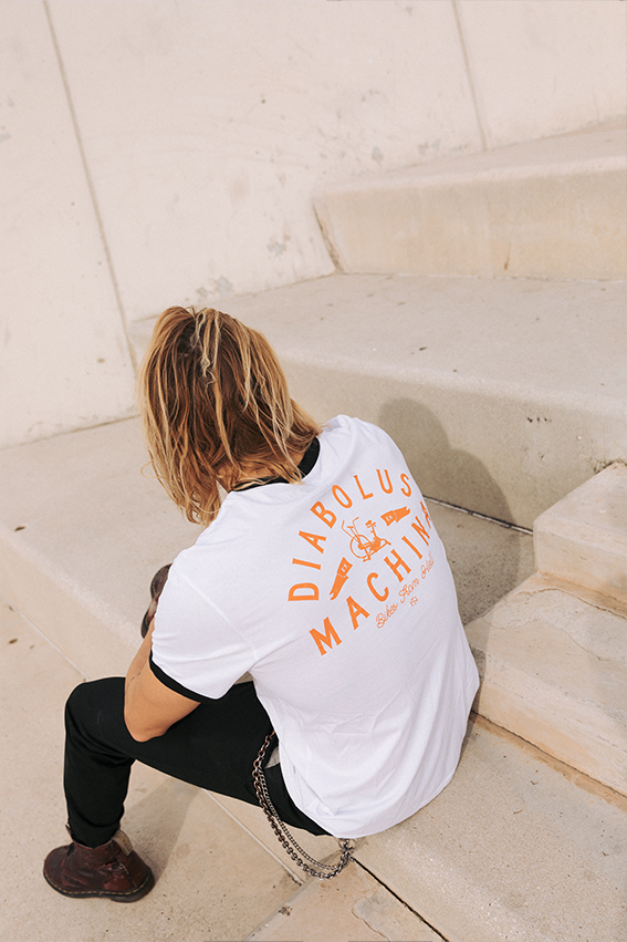 Diabolus ex Machina - Ringer T-Shirt - White — Vue 1
