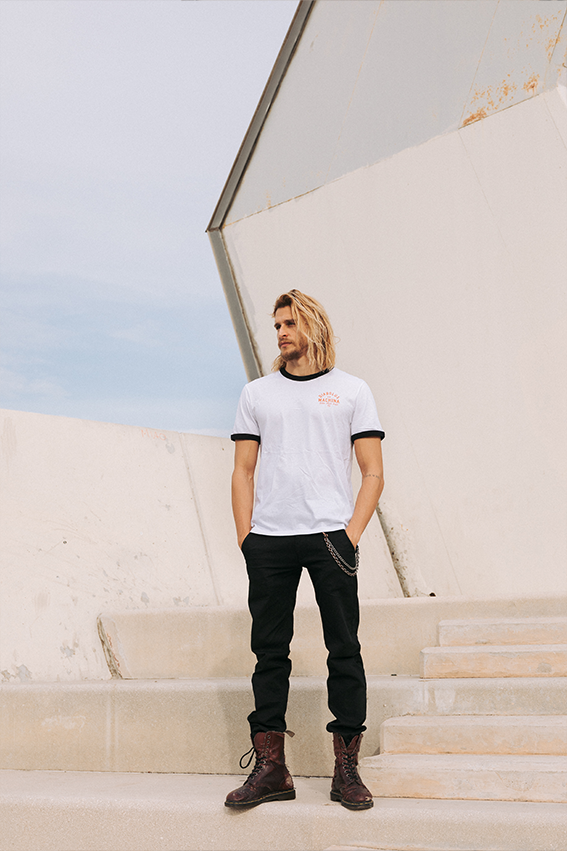 Diabolus ex Machina - Ringer T-Shirt - White — Vue 5
