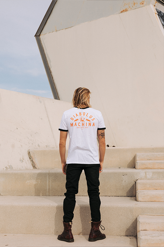 Diabolus ex Machina - Ringer T-Shirt - White — Vue 6
