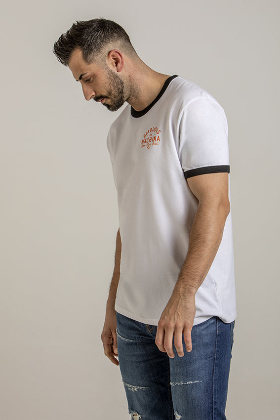 Diabolus ex Machina - Ringer T-Shirt - White — Vue 7

