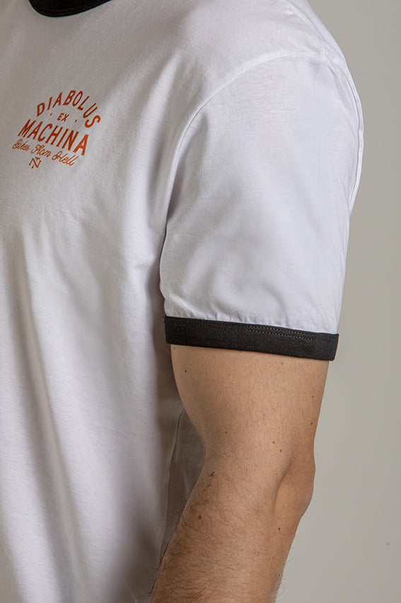 Diabolus ex Machina - Ringer T-Shirt - White — Vue 9
