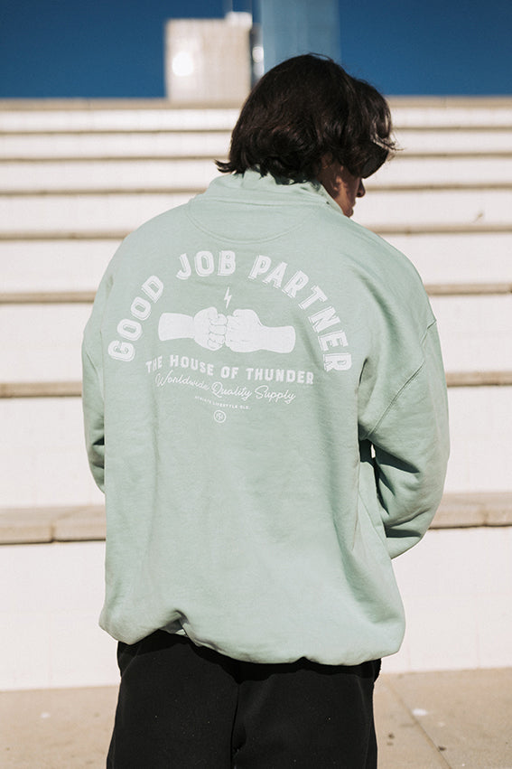 Good Job Partner Half zip sweatshirt - Mint